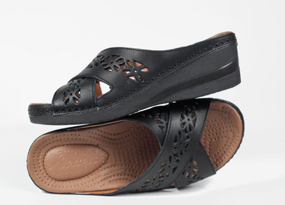 SANDALE MEDICAL EN CUIR - Arwa Shoes